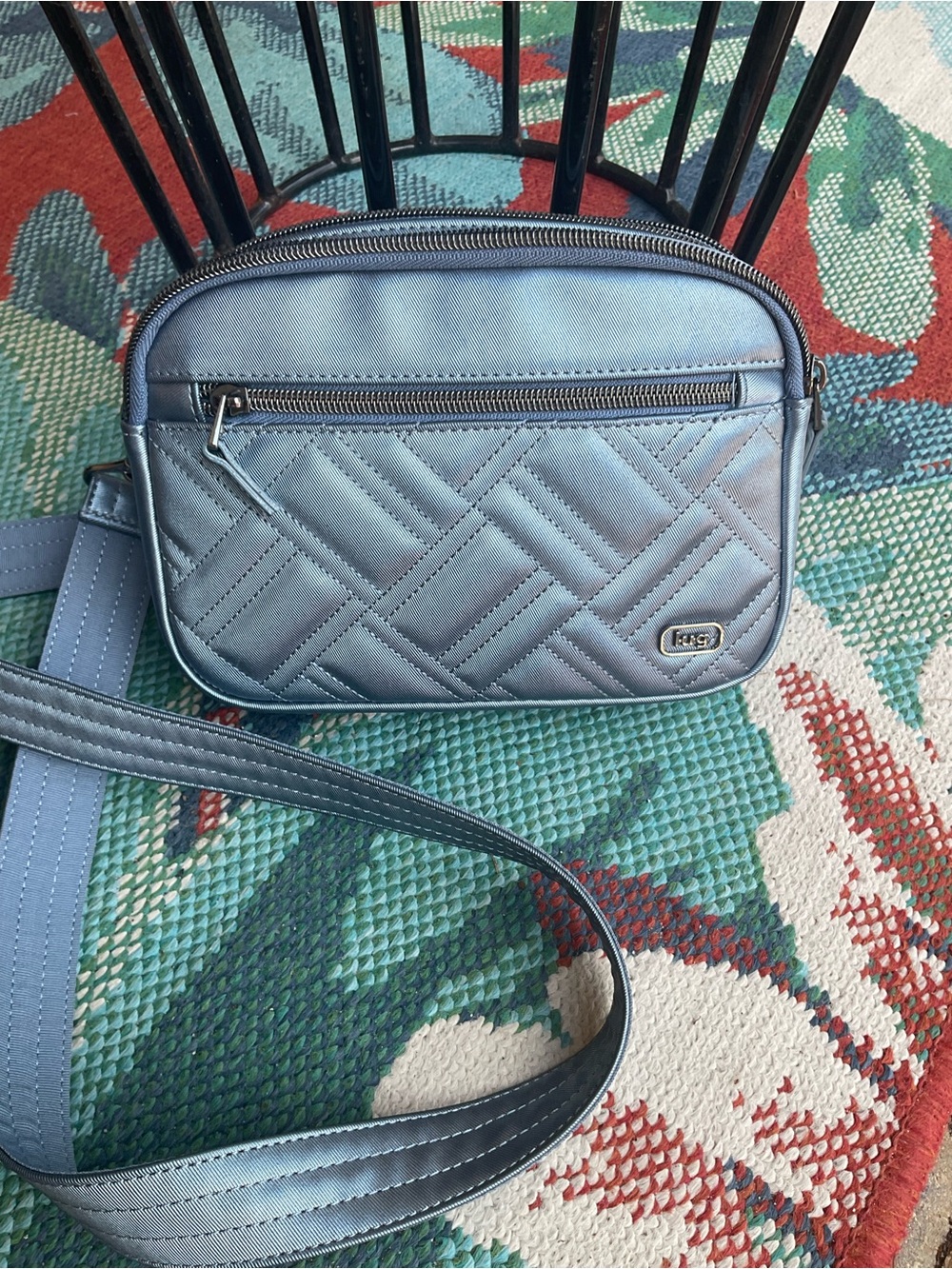 LUG Super Coupe 2 Satin Luxe convertible, Crossbody bag, metallic blue moon
